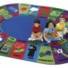 Flash Sale 🤩 Carpets For Kids Dewey Decimal Fun Rug, 6 Feet 9 Inches X 9 Feet 5 Inches, Oval, Blue 👍 -Childcraft Sales 088120 ecommfullsize