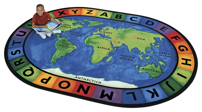 Outlet π Carpets For Kids Circletime Around The World Rug, 6 Feet 9 Inches X 9 Feet 5 Inches, Oval, Blue π 3 Outlet π Carpets For Kids Circletime Around The World Rug, 6 Feet 9 Inches X 9 Feet 5 Inches, Oval, Blue π