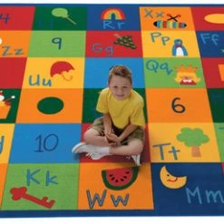 Alternative view of Best Sale 👏 Carpets For Kids Blocks Learning Rug, 5 Feet 10 Inches X 8 Feet 4 Inches, Rectangle, Multicolored 😉