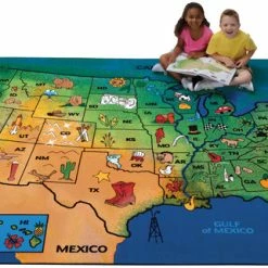 Alternative view of Best reviews of 👍 Carpets For Kids USA Learn And Play Rug, 6 X 9 Feet, Rectangle, Multicolored 🤩
