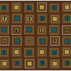 Brand new ✨ Carpets For Kids Literacy Squares Rug, 6 X 9 Feet, Rectangle, Nature Colors, Brown ✔️