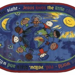 Coupon ⭐ Flagship Carpets All The Little Children, 5 Feet 10 Inches X 8 Feet 4 Inches, Oval 💯