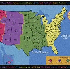 Alternative view of Cheapest 💯 Flagship Carpets Time Zone Carpet, 7 Feet 6 Inches X 12 Feet, Rectangle, Multi-Color 🌟