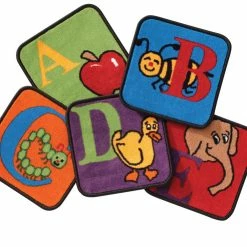 Best Sale 🎁 Carpets For Kids KID$Value PLUS Reading By The Book Carpet Seating Squares, 12 X 12 Inches, Set Of 26, Multicolored 🛒