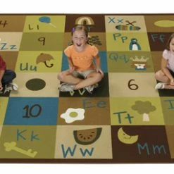 Alternative view of Best Sale 💯 Carpets For Kids Learning Block Carpet, 5 Feet 10 Inches X 8 Feet 4 Inches, Rectangle, Nature Colors, Brown ❤️