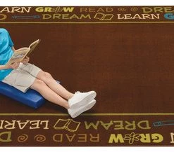 Alternative view of Coupon ⌛ Carpets For Kids Read To Dream Border Rug, 6 X 9 Feet, Rectangle, Nature Colors, Brown ✨