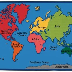 Promo ⌛ Carpets For Kids KID$ Value World Map Rug, 4 X 6 Feet, Rectangle, Multicolored 😀
