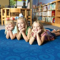 Alternative view of Cheapest 😉 Flagship Carpets Swirl Tone On Tone, 7 Feet 6 Inches X 12 Feet, Blue 🛒