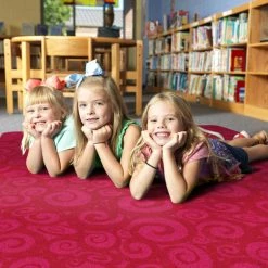 Cheapest 🥰 Flagship Carpets Swirl Tone On Tone, Cherry, 6 Feet X 8 Feet 4 Inches, Rectangle 🔔 -Childcraft Sales 1527760 E ecommfullsize