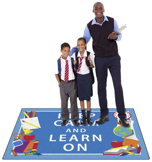 Buy π Flagship Carpets Keep Calm And Learn On Rug, Blue, 4 X 6 Feet, Rectangle, Blue π 4 Buy π Flagship Carpets Keep Calm And Learn On Rug, Blue, 4 X 6 Feet, Rectangle, Blue π - Image 2