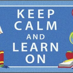 Buy π Flagship Carpets Keep Calm And Learn On Rug, Blue, 4 X 6 Feet, Rectangle, Blue π