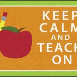 Wholesale ✔️ Flagship Carpets Keep Calm And Teach On Rug, 4 X 6 Feet, Rectangle 😍