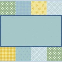 Promo 🥰 Carpets For Kids KIDSoft Pattern Blocks Carpet, 6 X 9 Feet, Rectangle, Soft Colors, Blue ❤️
