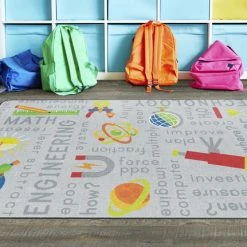 Buy 😉 Flagship Carpets STEM Carpet, 7 Feet 6 Inches X 12 Feet, Rectangle, Gray 🎉 -Childcraft Sales 1595573 D ecommfullsize 1
