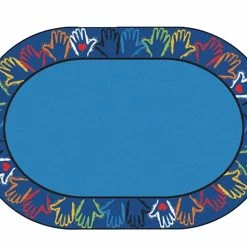 Best deal 🥰 Carpets For Kids Hands Together Carpet, 6 X 9 Feet, Oval, Multicolored 😉