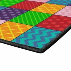 Alternative view of Best deal 🔥 Childcraft ABC Furnishings Pattern Squares Carpet, 5 Feet X 8 Feet, Rectangle 🤩
