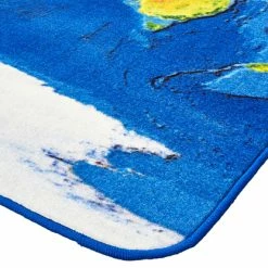 Alternative view of Promo 💯 Carpets For Kids Learn Our Earth Map Carpet, 4 X 8 Feet, Rectangle, Blue ✔️