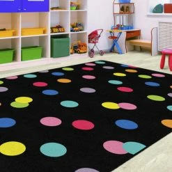 Alternative view of Cheapest 🔔 Schoolgirl Style Just Teach Rainbow Polka Dots Rug, 5 Feet X 7 Feet 6 Inches ❤️