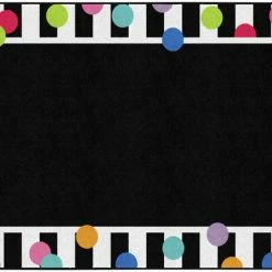 Best Pirce π Schoolgirl Style Just Teach Black & White Polka Dot Border Rug, 7 Feet 6 Inches X 12 Feet, Black And White π§¨