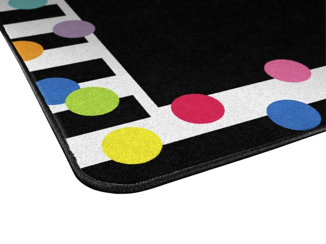 Best Pirce π Schoolgirl Style Just Teach Black & White Polka Dot Border Rug, 7 Feet 6 Inches X 12 Feet, Black And White 𧨠5 Best Pirce π Schoolgirl Style Just Teach Black & White Polka Dot Border Rug, 7 Feet 6 Inches X 12 Feet, Black And White 𧨠- Image 3