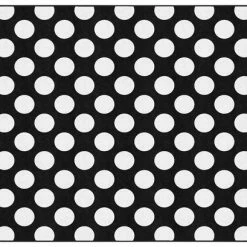 Best Sale ❤️ Schoolgirl Style Simply Stylish Black & White Polka Dot Rug, 7 Feet 6 Inches X 12 Feet ✔️