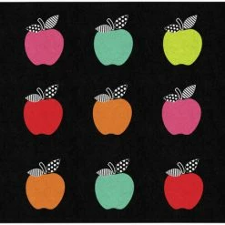 Cheapest 🤩 Schoolgirl Style Black & White Stylish Brights Apple Sit Spots Rug, 7 Feet 6 Inches X 12 Feet 🧨