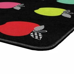 Alternative view of Cheapest 🤩 Schoolgirl Style Black & White Stylish Brights Apple Sit Spots Rug, 7 Feet 6 Inches X 12 Feet 🧨