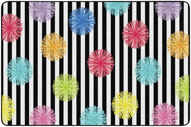 New π Schoolgirl Style Just Teach Black & White Poms Rug, 7 Feet 6 Inches X 12 Feet β¨ 3 New π Schoolgirl Style Just Teach Black & White Poms Rug, 7 Feet 6 Inches X 12 Feet β¨