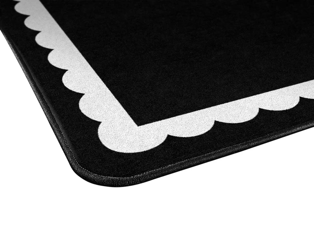 Outlet π₯° Schoolgirl Style Black & White Stylish Brights Scallop Border Rug, 7 Feet 6 Inches X 12 Feet π 4 Outlet π₯° Schoolgirl Style Black & White Stylish Brights Scallop Border Rug, 7 Feet 6 Inches X 12 Feet π - Image 2