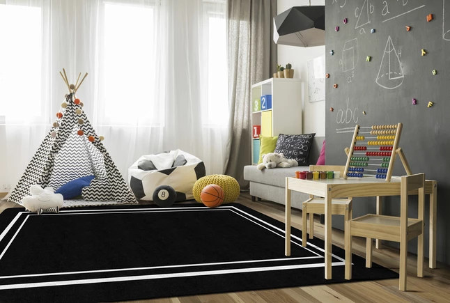 Coupon π₯ Schoolgirl Style Simply Stylish Black & White Border Rug, 7 Feet 6 Inches X 12 Feet π 6 Coupon π₯ Schoolgirl Style Simply Stylish Black & White Border Rug, 7 Feet 6 Inches X 12 Feet π - Image 4