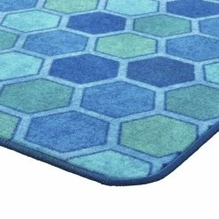 Alternative view of Best deal ✔️ Carpets For Kids Honeycomb Pattern Rug, 6 Feet X 9 Feet, Rectangle, Blue 🛒