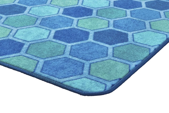 New π Carpets For Kids Honeycomb Pattern Rug, 4 Feet X 6 Feet, Rectangle, Blue βοΈ 4 New π Carpets For Kids Honeycomb Pattern Rug, 4 Feet X 6 Feet, Rectangle, Blue βοΈ - Image 2