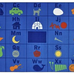 Hot Sale π Carpets For Kids KIDSValue PLUS Alphabet Seating Rug, 7 Feet 6 Inches X 12 Feet, Rectangle, Blue π