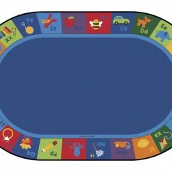 Best Pirce 👍 Carpets For Kids Sequential Seating Literacy Rug, 7 Feet 6 Inches X 12 Feet, Oval, Multicolored 🎉