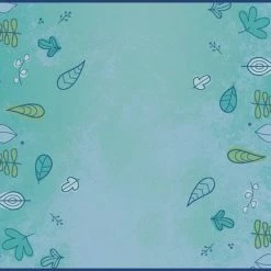 Hot Sale π Carpets For Kids KIDSoft Falling Leaves Border Carpet, 6 X 9 Feet, Rectangle, Blue π