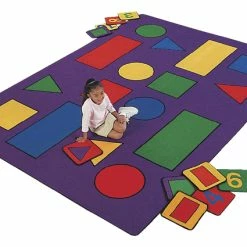 Alternative view of Cheap ❤️ Carpets For Kids KID$Value PLUS Shapes And Numbers Carpet Seating Squares, 12 X 12 Inches, Set Of 20, Multicolored ⭐