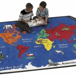 Alternative view of New 👍 Flagship Carpets Maps That Teach Carpet, 7 Feet 6 Inches X 12 Feet, Oval ✔️