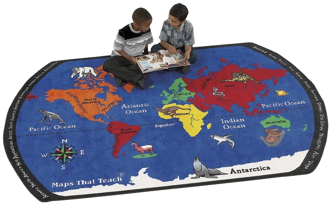 New π Flagship Carpets Maps That Teach Carpet, 7 Feet 6 Inches X 12 Feet, Oval βοΈ 4 New π Flagship Carpets Maps That Teach Carpet, 7 Feet 6 Inches X 12 Feet, Oval βοΈ - Image 2