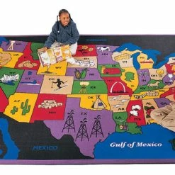 Best deal ❤️ Carpets For Kids Discover America Carpet, 4 Feet 5 Inches X 5 Feet 10 Inches, Rectangle, Multicolored 😀